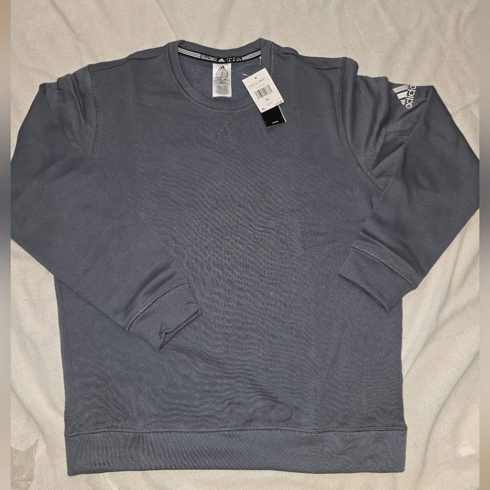 Adidas Gray Crewneck Sweater Soft Cotton Blend